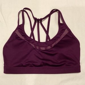 Victoria’s Secret Sport dark eggplant purple strappy back sports bra XS